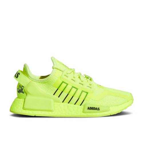 【 ADIDAS NMD_R1 V2 J 'SOLAR YELLOW' / SOLAR YELLOW CORE BLACK CLOUD 】 アディダス 黄色 イエロー コア 黒色 ブラック ジュニア キッズ ベビー マタニティ スニーカー