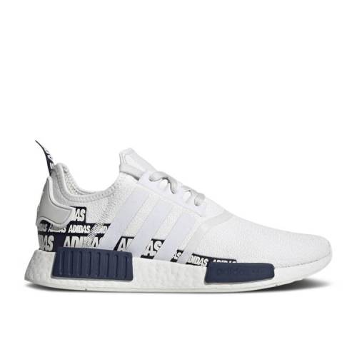 【 ADIDAS NMD_R1 'WORDMARK HEEL STRIPE - CRYSTAL WHITE NAVY' / CRYSTAL WHITE CRYSTAL WHITE 】 アディダス ヒール ストライプ 白色 ホワイト スニーカー メンズ