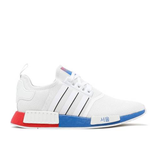 【 ADIDAS NMD_R1 'UNITED BY SNEAKERS - SEOUL' / CLOUD WHITE CORE BLACK BLUE 】 アディダス 白色 ホワイト コア 黒色 ブラック 青色 ブルー スニーカー メンズ