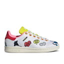 【 ADIDAS AARON KAI X STAN SMITH PRIMEBLUE BIG KID 'DOODLES' / CLOUD WHITE VIVID GREEN SCARLET 】 アディダス 白色 ホワイト 緑 グリーン スタンスミス ジュニア キッズ ベビー マタニティ スニーカー