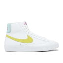 【 NIKE BLAZER MID '77 GS 'WHITE LIGHT ZITRON' / WHITE GLACIER BLUE VIOLET SHOCK 】 ブレイザー ミッド 白色 ホワイト 青色 ブルー 紫 バイオレット ショック ジュニア キッズ ベビー マタニティ スニーカー ナ(4)