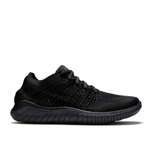 【 NIKE FREE RN FLYKNIT 2018 'ANTHRACITE' / BLACK ANTHRACITE 】 フリー フライニット 黒色 ブラック...