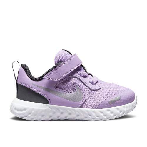 【 NIKE REVOLUTION 5 TD 'LILAC' / LILAC DARK SMOKE GREY WHITE 】 レボリューション 灰色 グレー 白..