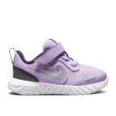 【 NIKE REVOLUTION 5 TD 'LILAC' / LILAC DARK SMOKE GREY WHITE METALLIC SILVER 】 レボリューション 灰色 グレー 白色 ホワイト 銀色 シルバー ベビー ナイキ