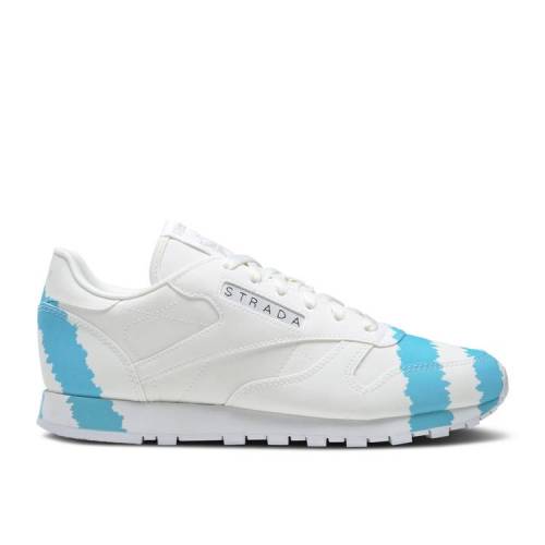 【 REEBOK COLLINA STRADA X WMNS CLASSIC LEATHER 'CALL MOM' / FOOTWEAR WHITE DIGITAL BLUE 】 リーボック クラシック レザー 白色 ホワイト 青色 ブルー スニーカー レディース