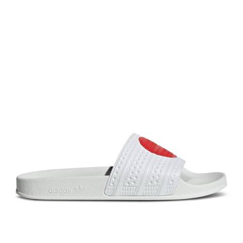 【 ADIDAS ADILETTE SLIDE 'JAPAN' / CLOUD WHITE RED CLOUD WHITE 】 アディダス アディレッタ サンダル 白色 ホワイト 赤 レッド スニーカー メンズ