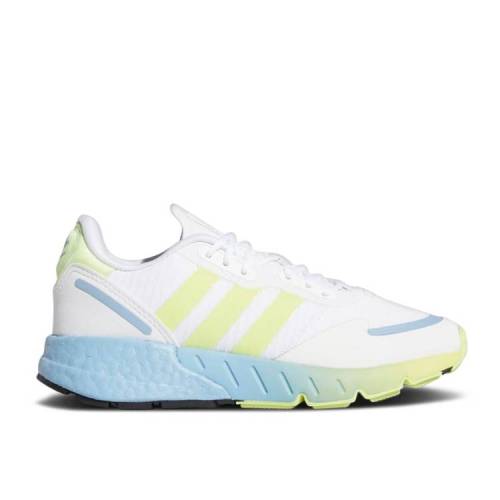 【 ADIDAS ZX 1K BOOST J 'AMBIENT SKY LIGHT FLASH YELLOW' / CLOUD WHITE AMBIENT SKY LIGHT 】 アディダス ブースト スカイ 白色 ホワイト ジュニア キッズ ベビー マタニティ スニーカー