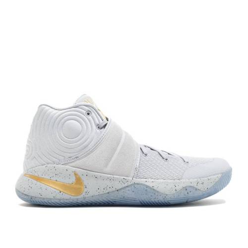 【 NIKE KYRIE 2 'BATTLE GREY' / WOLF GREY METALLIC GOLD-RACER BLUE 】 カイリー 灰色 グレー 青色 ブルー スニーカー メンズ ナイキ