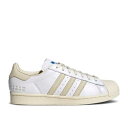 【 ADIDAS SUPERSTAR 'SIZE TAG - CREAM WHITE' / CLOUD WHITE CREAM WHITE BLUE 】 アディダス スーパースター タグ クリーム 白色 ホワイト 青色 ブルー スニーカー メンズ