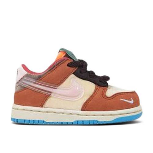 ナイキ NIKE ダンク ミッド ピンク 茶色 ブラウン ダンクロー 'CHOCOLATE MILK' ベビー 【 PINK NIKE SOCIAL STATUS X TD CANVAS MID SOFT BURNT BROWN 】