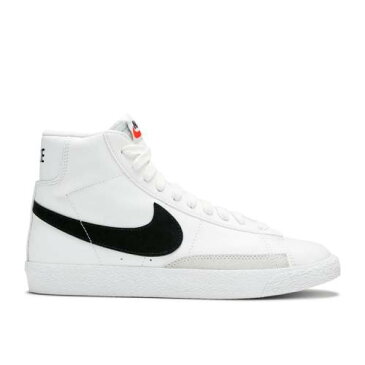 ナイキ NIKE ブレイザー ミッド 白色 ホワイト 黒色 ブラック 'WHITE BLACK' ジュニア キッズ 【 NIKE BLAZER MID GS WHITE BLACK 】