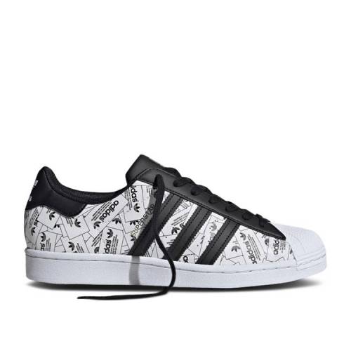 【 ADIDAS SUPERSTAR 'LABEL COLLAGE' / CLOUD WHITE CORE BLACK CORE 】 アディダス スーパースター 白色 ホワイト コア 黒色 ブラック スニーカー メンズ