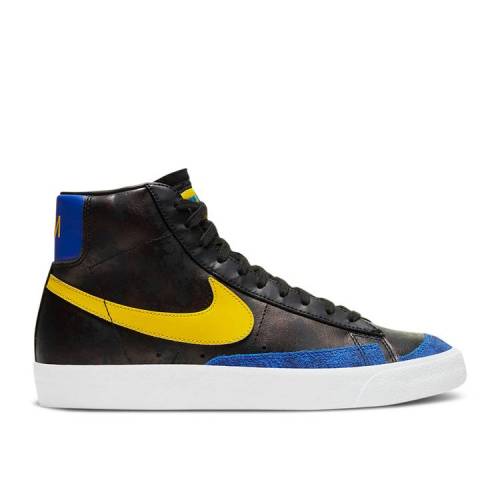 【 NIKE BLAZER MID 'PEACE, LOVE AND BASKETBALL' / BLACK SPEED YELLOW GAME ROYAL 】 ブレイザー ミッド 黒色 ブラック スピード 黄色 イエロー ゲーム 'PEACE ゲームロイヤル 青 ブルー スニーカー メンズ ナイキ