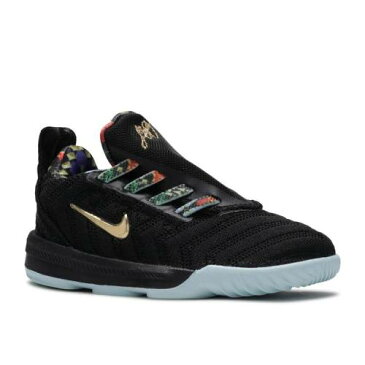 ナイキ NIKE レブロン 黒色 ブラック 'WATCH THRONE' ジュニア キッズ 【 NIKE LEBRON 16 KC PS THE BLACK METALLIC GOLDROSE FROST 】