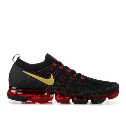 ナイキ フライニット 黒色 ブラック 赤 レッド エアヴェイパーマックス 'CHINESE YEAR' スニーカー メンズ 【 NIKE AIR VAPORMAX 2 FLYKNIT NEW / BLACK METALLIC GOLD-UNIVERSITY RED 】 メンズ スニーカー