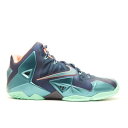 【 NIKE LEBRON 11 'MIAMI VS AKRON' / BRAVE BLUE GREEN GLOW MINERAL 】 レブロン 青色 ブルー 緑 グリーン スニーカー メンズ ナイキ