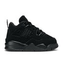 【 AIR JORDAN AIR JORDAN 4 RETRO TD 'BLACK CAT' 2020 / BLACK BLACK LIGHT GRAPHITE 】 ナイキ 黒色 ブラック エアジョーダン ベビー