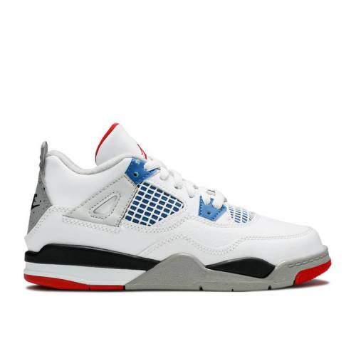 楽天スニケス【 AIR JORDAN AIR JORDAN 4 RETRO SE PS 'WHAT THE 4' / WHITE MILITARY BLUE FIRE RED 】 ナイキ 白色 ホワイト 青色 ブルー ファイア 赤 レッド エアジョーダン ジュニア キッズ ベビー マタニティ スニーカー