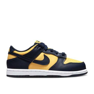 ナイキ NIKE ダンク 紺色 ネイビー 白色 ホワイト ダンクロー 'MICHIGAN' ジュニア キッズ 【 NIKE PS 2021 VARSITY MAIZE MIDNIGHT NAVY WHITE 】