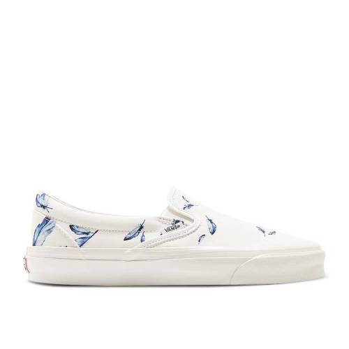 ヴァンズ VANS バンズ ボルト クラシック スリッポン 白色 ホワイト 青色 ブルー 'FEATHERS' スニーカー メンズ 【 VANS SLIPON KITH X VAULT OG CLASSIC LX WHITE BLUE 】