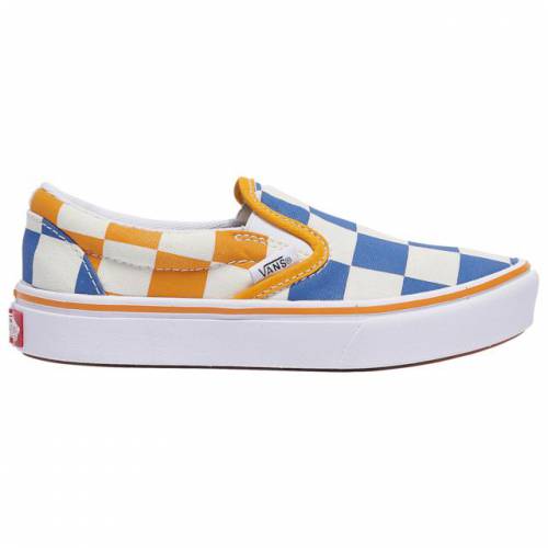 ヴァンズ VANS バンズ スリッポン 青色 ブルー 黄色 イエロー 【 VANS SLIPON YELLOW COMFYCUSH TRUE BLUE CADMIUM BIG CHECKER 】 キッズ ベビー マタニティ