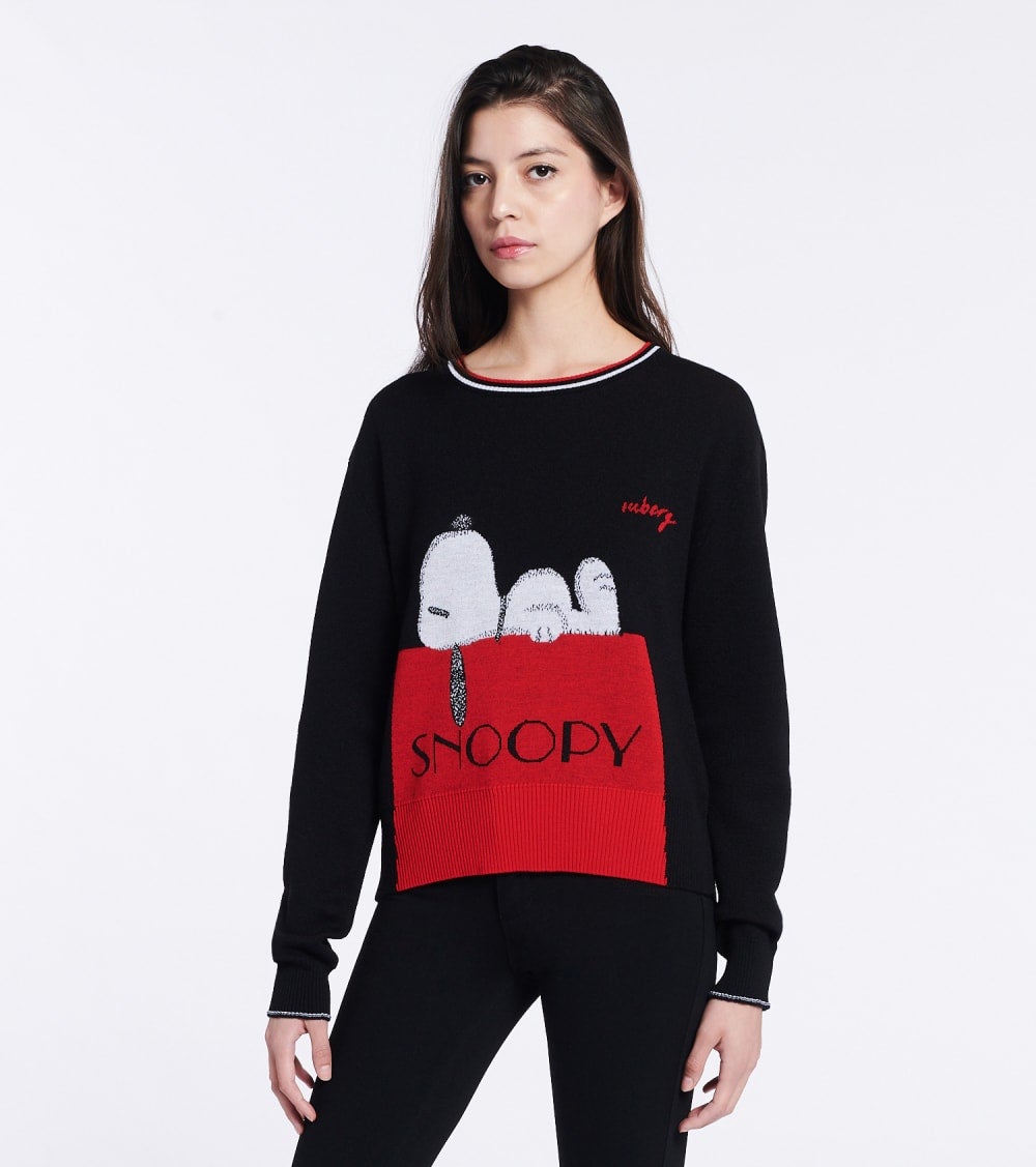 アイスバーグ トレーナー 黒色 ブラック レディース 【 ICEBERG X SNOOPY SWEATER BLACK 】