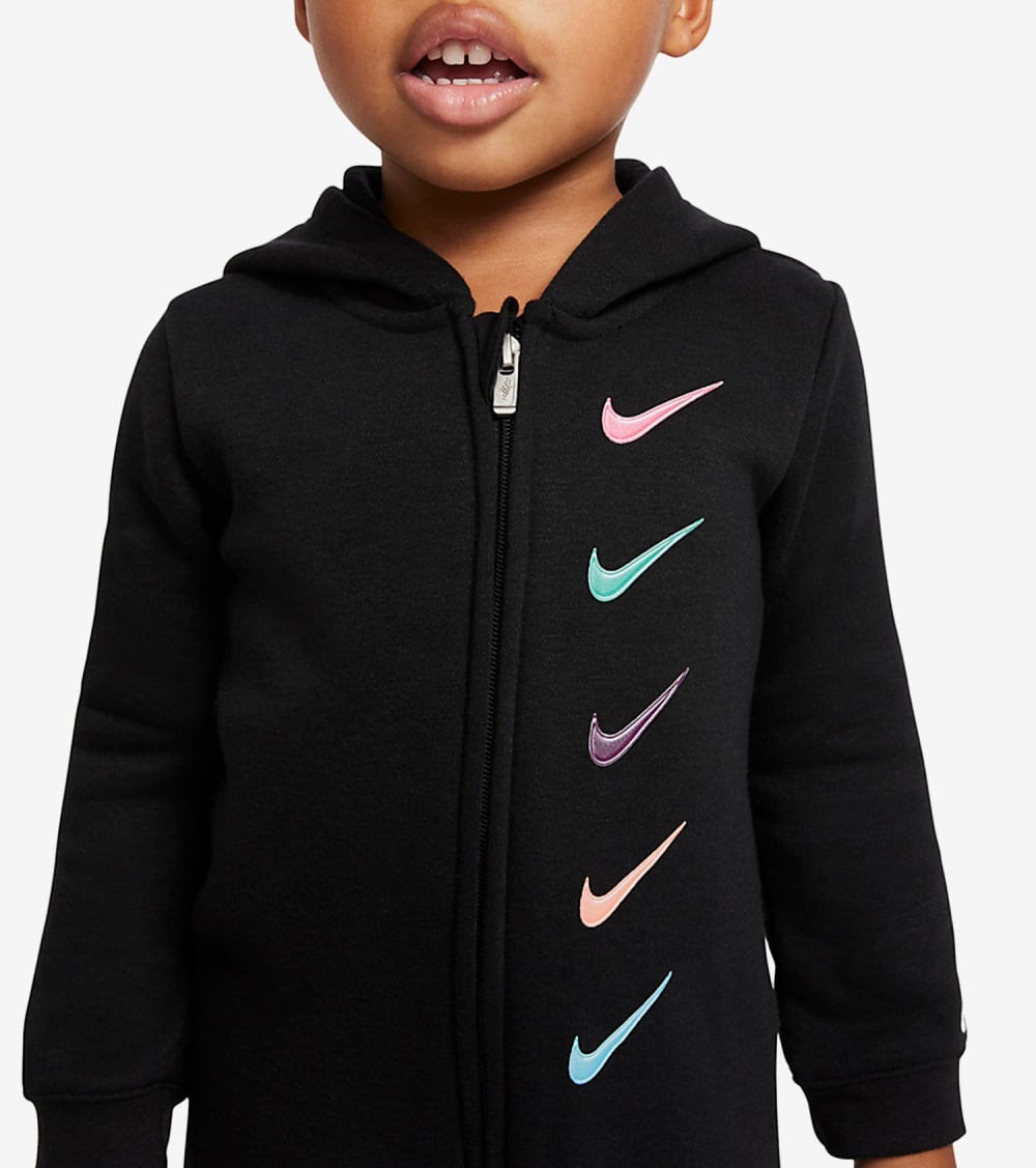 ナイキ フード付 黒色 ブラック ジュニア キッズ 【 NIKE INFANTS HOODED COVERALL BLACK 】