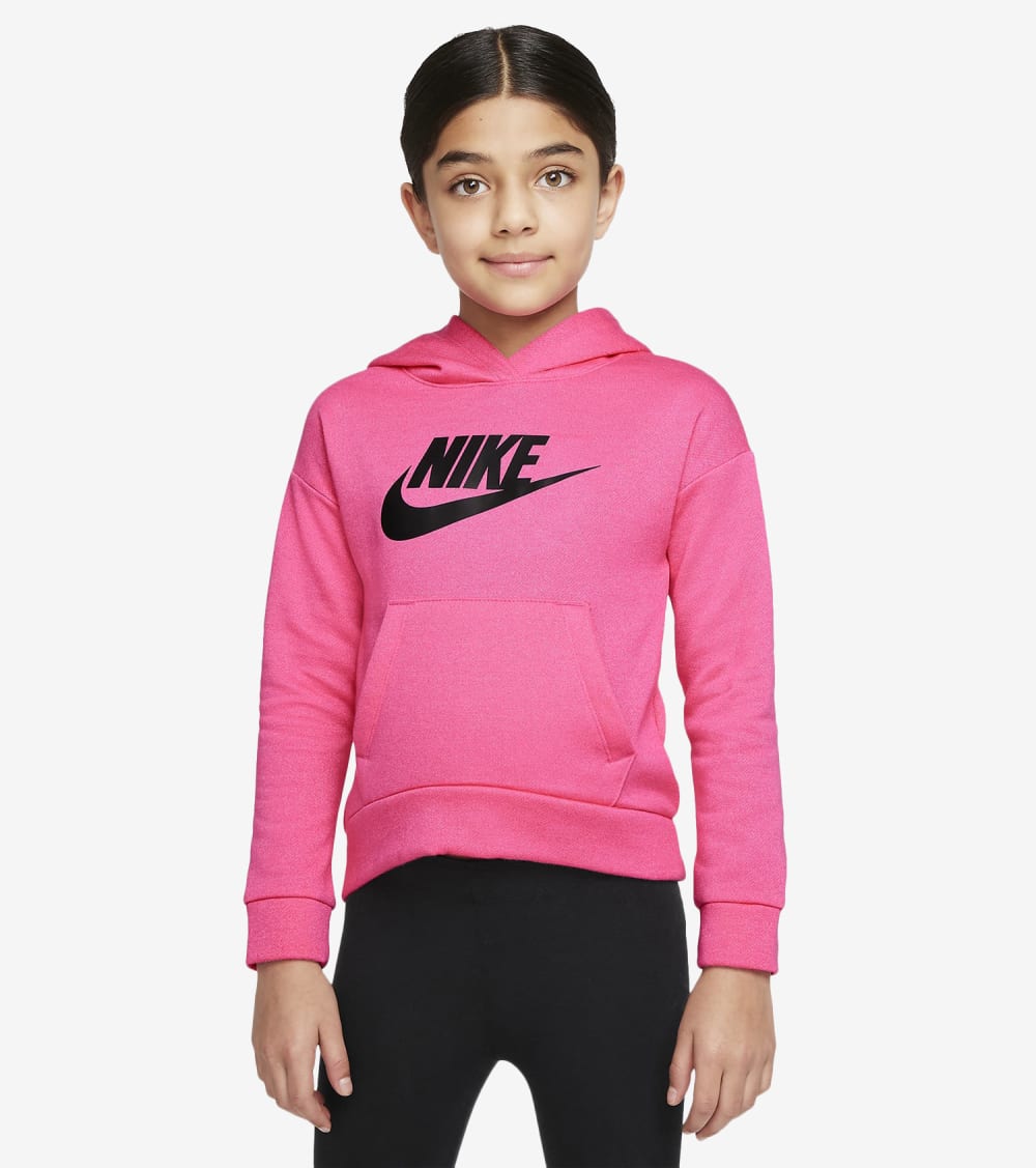 ナイキ フーディー パーカー ピンク ジュニア キッズ 【 PINK NIKE GIRLS LUMINOUS HOODIE HYPER 】