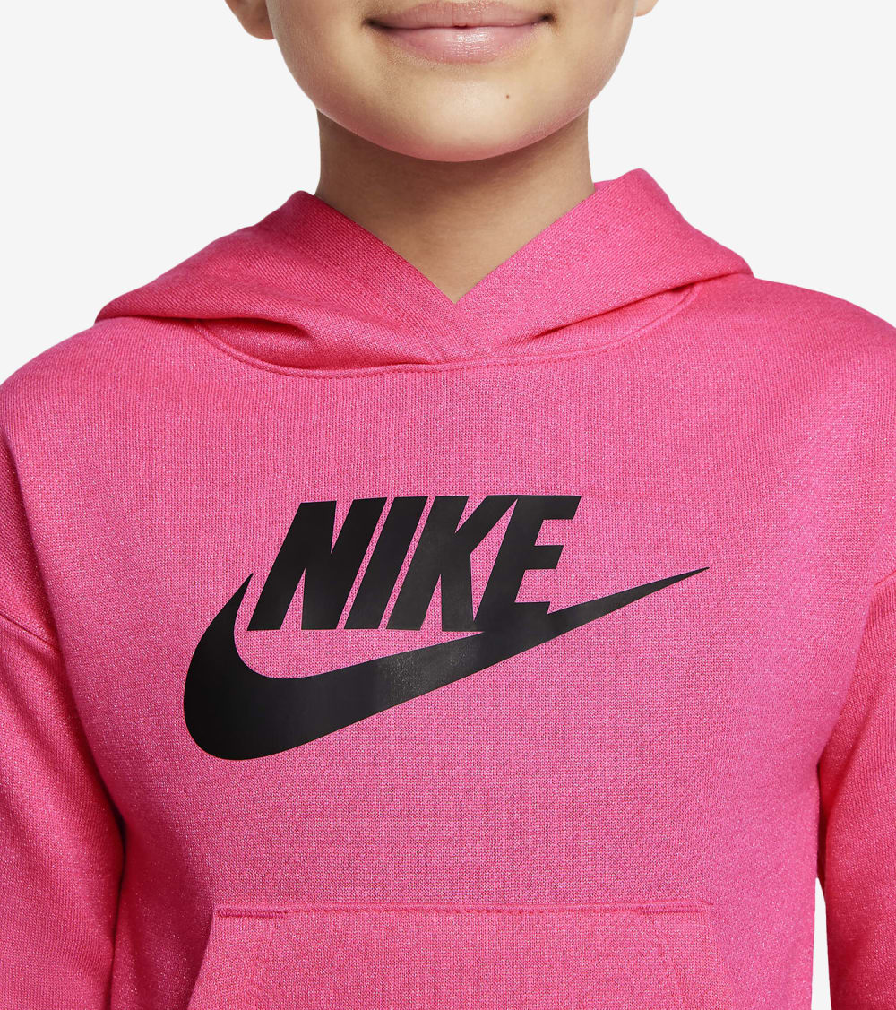 ナイキ フーディー パーカー ピンク ジュニア キッズ 【 PINK NIKE GIRLS LUMINOUS HOODIE HYPER 】