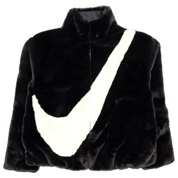 ナイキ ジャケット レディース 【 NIKE WOMEN SPORTSWEAR FAUX FUR JACKET BLACK FOSSIL 】