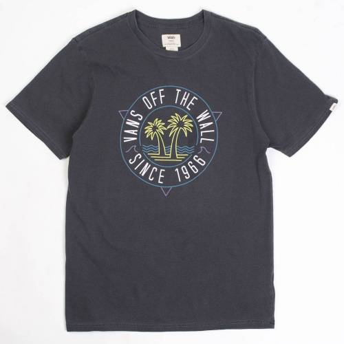 ヴァンズ バンズ デュエル Tシャツ メンズ 【 VANS MEN RETRO DUAL PALM TEE BLACK OVERDYE 】