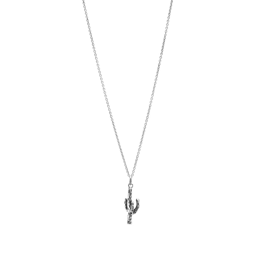 サンローラン ネックレス 銀色 シルバー メンズ 【 SILVER SAINT LAURENT CACTUS PENDANT NECKLACE 】