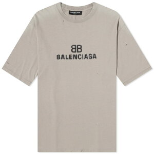 バレンシアガ ロゴ Tシャツ 銀色 スチール 灰色 グレー 黒色 ブラック & メンズ 【 BALENCIAGA OVERSIZED PIXELATED LOGO TEE STEEL GREY BLACK 】