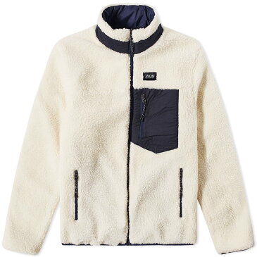リバーシブル フリース ダウン ジャケット 紺色 ネイビー アイボリー ダウンジャケット & メンズ 【 TAION REVERSIBLE FLEECE NAVY IVORY 】