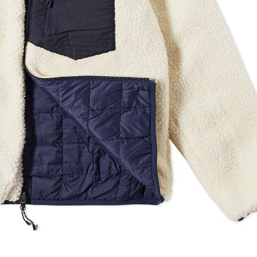 リバーシブル フリース ダウン ジャケット 紺色 ネイビー アイボリー ダウンジャケット & メンズ 【 TAION REVERSIBLE FLEECE NAVY IVORY 】