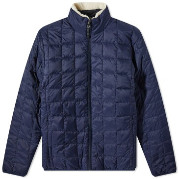 リバーシブル フリース ダウン ジャケット 紺色 ネイビー アイボリー ダウンジャケット & メンズ 【 TAION REVERSIBLE FLEECE NAVY IVORY 】