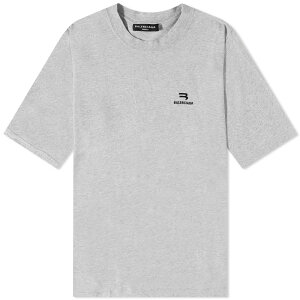 バレンシアガ ロゴ Tシャツ ヘザー 灰色 グレー 黒色 ブラック & メンズ 【 HEATHER BALENCIAGA OVERSIZED LOGO TEE GREY BLACK 】