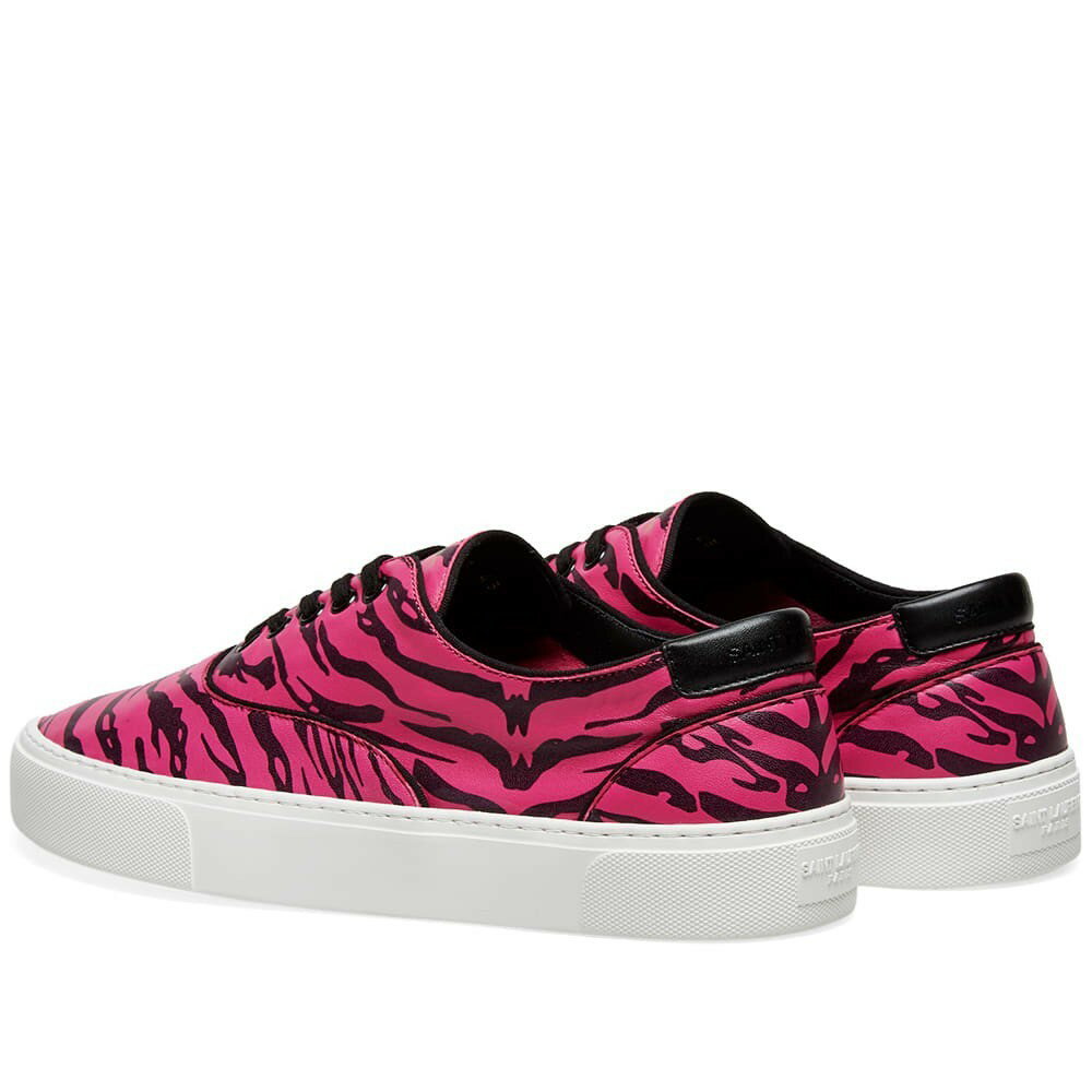 SAINT LAURENT レザー ピンク 黒 ブラック & スニーカー 【 PINK BLACK SAINT LAURENT VENICE LOW LEATHER ZEBRA SNEAKER 】 メンズ スニーカー