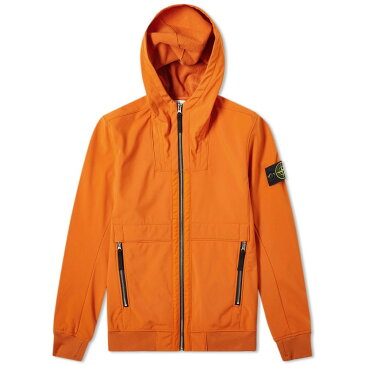 STONE ISLAND 橙 オレンジ 【 ORANGE STONE ISLAND SOFT SHELLR HOODED JACKET 】 メンズファッション コート ジャケット