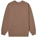 アベイシングエイプ ロゴ クルー スウェット 茶色 ブラウン スウェットトレーナー レディース 【 A BATHING APE A BATHING APE OVERSIZED LOGO CREW SWEAT / BROWN 】 レディースファッション トップス