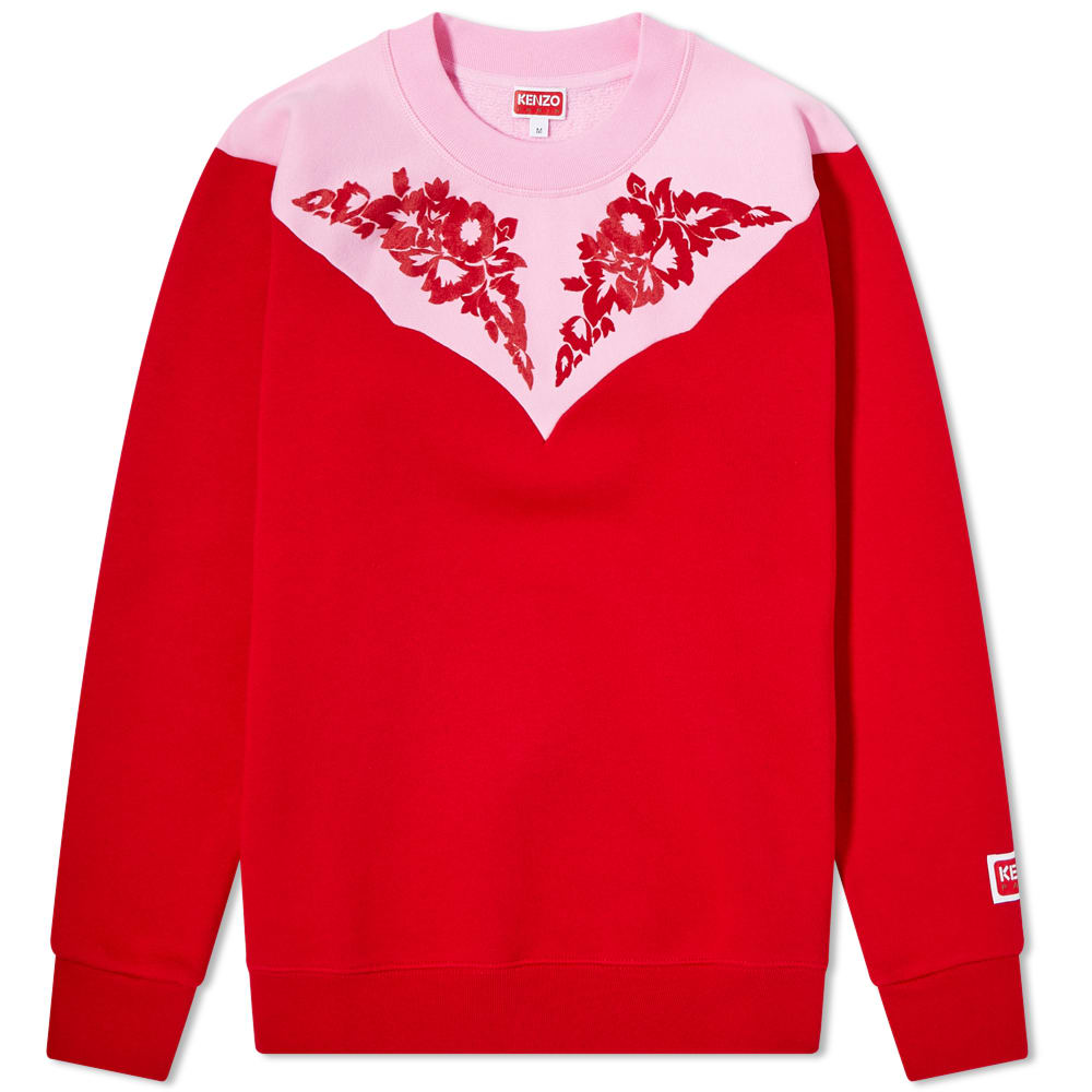 ケンゾー ウェスタン グラフィック クルー スウェット 赤 レッド スウェットトレーナー レディース 【 KENZO WESTERN GRAPHIC CREW SWEAT / MEDIUM RED 】 レディースファッション トップス