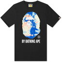 アベイシングエイプ ネクタイ Tシャツ 黒色 ブラック 紺色 ネイビー & メンズ 【 A BATHING APE A BATHING APE TIE DYE BY T-SHIRT / BLACK & NAVY 】 メンズファッション トップス カットソー