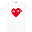 RfM\vC S TVc F zCg  bh GAR?ONS & fB[X y COMME DES GAR?ONS PLAY COMME DES PLAY DOUBLE HEART LOGO T-SHIRT / WHITE & RED z fB[Xt@bV gbvX Jb