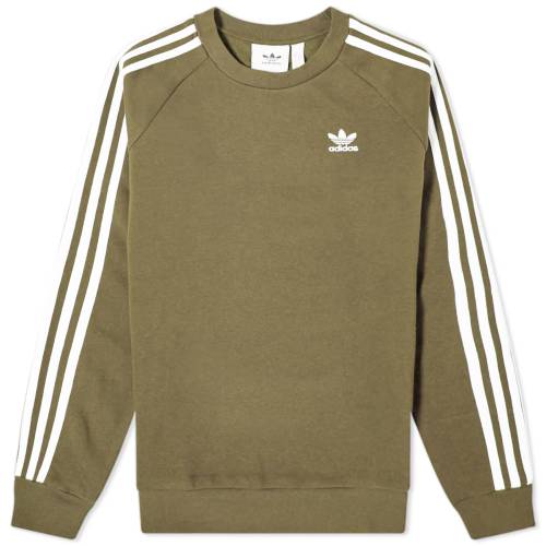 アディダス クルー スウェット オリーブ スウェットトレーナー メンズ 【 ADIDAS 3-STRIPES CREW SWEAT / OLIVE STRATA 】 メンズファッション トップス