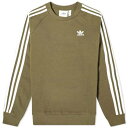 アディダス クルー スウェット オリーブ スウェットトレーナー メンズ 【 ADIDAS 3-STRIPES CREW SWEAT / OLIVE STRATA 】 メンズファッション トップス