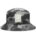 アベイシングエイプ カモ柄 黒色 ブラック バケットハット メンズ 【 A BATHING APE A BATHING APE GRID CAMO BUCKET HAT / BLACK 】 バッグ キャップ 帽子 メンズキャップ 帽子 キャップ