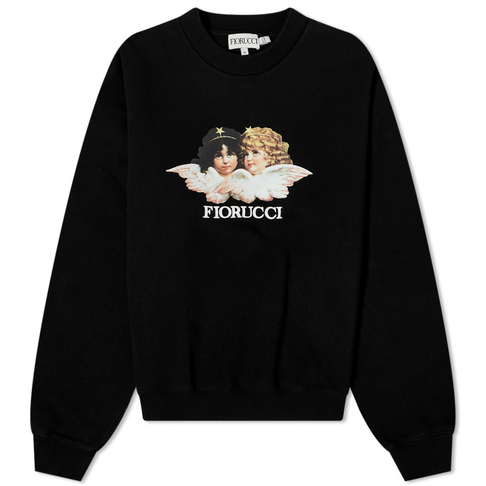 フィオルッチ クラシック クルー スウェット 黒色 ブラック スウェットトレーナー レディース 【 FIORUCCI CLASSIC ANGEL CREW SWEAT / BLACK 】 レディースファッション トップス