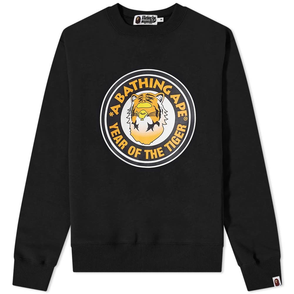 アベイシングエイプ クルー スウェット 黒色 ブラック スウェットトレーナー メンズ 【 A BATHING APE A BATHING APE YEAR OF THE TIGER CREW SWEAT / BLACK 】 メンズファッション トップス