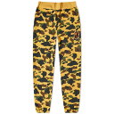 アベイシングエイプ カモ柄 スウェット パンツ 黄色 イエロー メンズ 【 A BATHING APE A BATHING APE 1ST CAMO HEAD PATCHED SWEAT PANT / YELLOW 】 メンズファッション ズボン