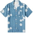 フォーク 藍色 インディゴ メンズ 【 FOLK DOT PRINT VACATION SHIRT / INDIGO 】 メンズファッション トップス